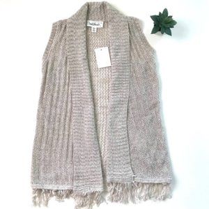CLOUD CHASER Tan Sleeveless Cardigan Size S